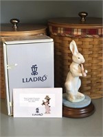 New Vintage Lladro Snack Time Bunny Statue