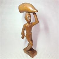 Hand Carved Wooden Man Sculpture