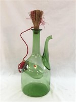 Hand Blown Green Wine Jug from Italy