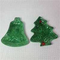 Two Holiday Candy Dishes
