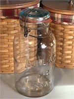 Vintage Atlas E-Z Seal 1/2 Gallon Clear Glass Jar