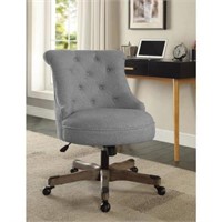 Upholstered Fabric Gray Wood Base Office Chair