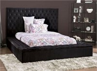 Black Upholstered CAL KING Size Bed