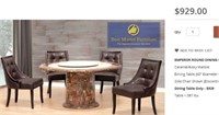 Emperor 5pc Round Marble Dining Set