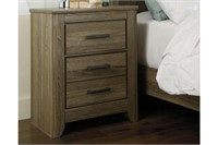 Zelen Two Drawer Night Stand, Warm Gray