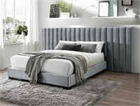Fully Upholstered Grey KING WALL Bed