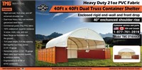 40' x 40' PVC Fabric Container Shelter