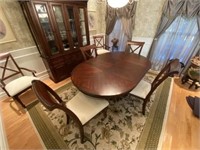 Oval dining table and six chairs