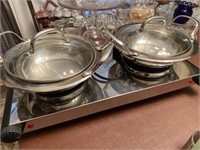 Warming tray With dishesAnd chafing burner with