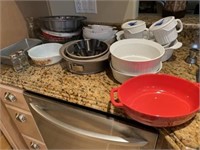 Miscellaneous kitchen ware including casserole