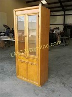 Wooden Curio Cabinet with Glass Shelves