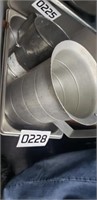 STAINLESS PAN WITH SIFTER AND MEASURING CUP