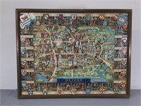 Oxford College "Map" Print -Framed