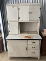 Enamel top kitchen cabinet. Measures