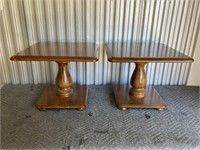 Maple end tables. By Ethan Allen. Measures
