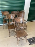 6 Oak dining chairs. By Oakmaster See pictures