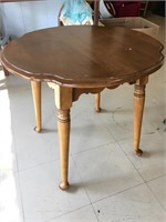 Early American maple four leg table measures 27