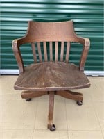 Antique oak office chair.