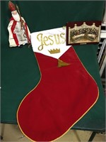 New red velvet Jesus stocking measures