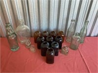 Snuf jars, bottles and ink wells.