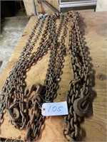 2 8 FT SMALL CHAIN WITH  HOOKS