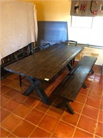 Rustic Dinning Table Chairs - Bench