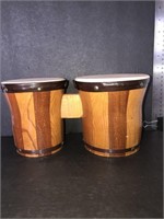 Vintage Wooden Bongo Drums