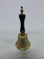 Antique Brass Wood Handled Bell 8 1/2"T