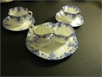 K318 - Shelly Dainty Blue Bone China Tea Set for 2