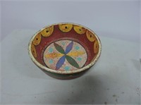 Hand Decorated Bowl 9 1/2"D