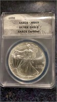 1996 MS69 Silver Eagle Graded