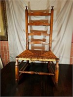 Wicker Seat Wood Rocking Chair