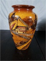 Wood Carved Freufenstadt/Schwarzwald Vase