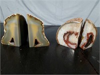 2 Sets Of Polished Rock Bookends