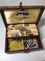 Jewelry Box Loaded with necklaces, earrings misc