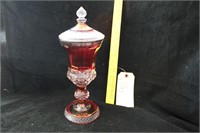 Vintage Red Crystal Candy Dish