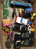 Tray Lot of Small Toys, Cars-Travis Tritt tour bus