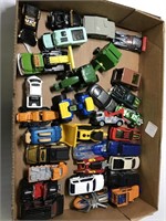 Tray of toy vehicles-police, army, jeep,etc