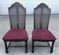 Two Padded Cane Back Chairs -Need Cleaning