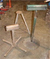 TWO METAL ROLLERS AND STAND