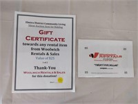 $25 gift cert for Woolwich Rentals and Sales