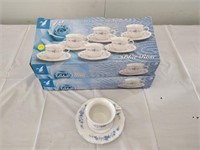 Blue Rose tea set (12 tea cups and saucers)