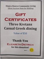 $50 gift cert - Three Kretans Casual Greek Dining