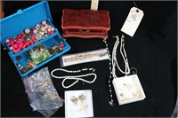 Misc. Jewelry pieces and Box