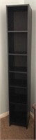 Narrow 6 Shelf Bookcase/ Black