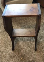 Solid Wood End Table w/ Shelf