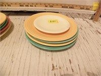 FIESTA PLATES, 10 TOTAL, 1 CHIPPED