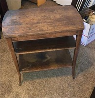 Wooden 2 Shelf End Table