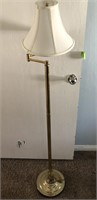 Goldtone Floor Lamp Swing Arm w/ Shade