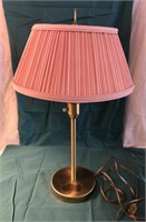 Goldtone Table Lamp Metal w/ Cloth Shade